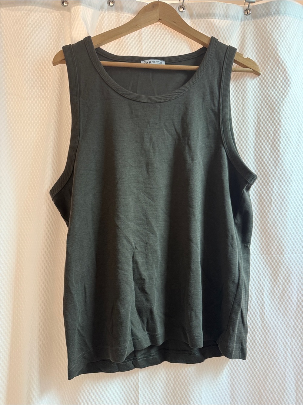 Zara Olive Green Scoop Neck Tank